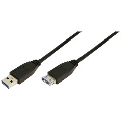 LogiLink USB Extension Cable 1m Black - High-Speed, Durable & Versatile Connectivity!
